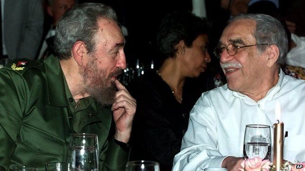 nhà văn Gabriel García Márquez và Fidel Castro